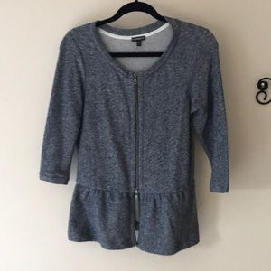Express zip up peplum sweatshirt